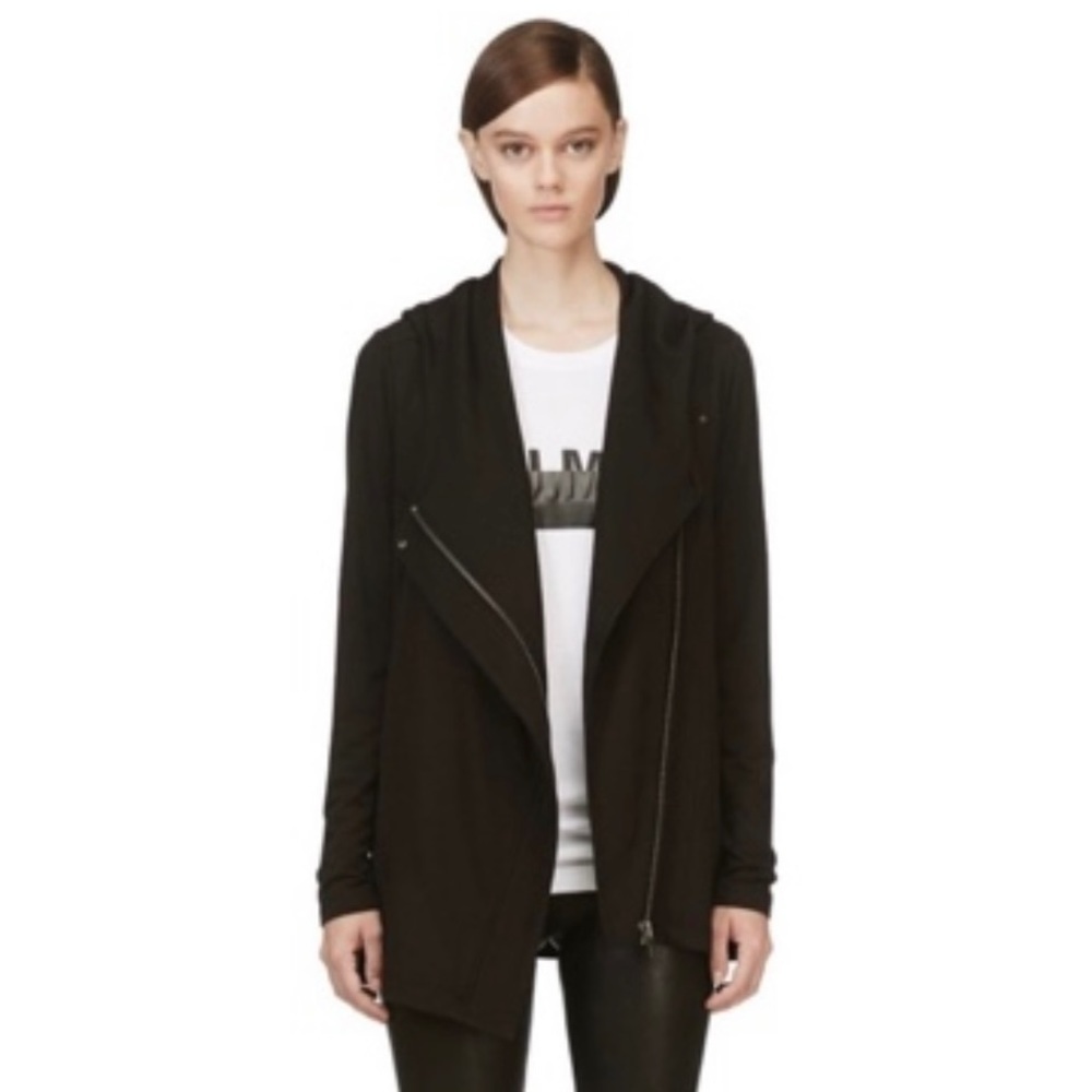 Helmut Lang Asymmetrical Zip Villous Hoodie Size P (Small)